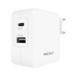 Carregador AC Macally 24W com 2 Portas (USB + USB-C) 5