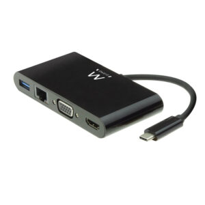 Dockstation Ewent USB-C para HDMI 4K/VGA/RJ45/USB