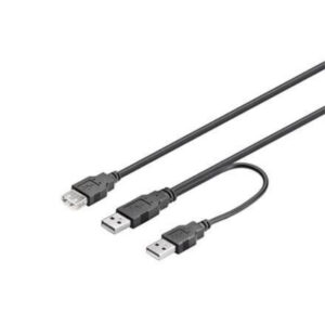 Cabo de extensão Dual PremiumCord USB-A Macho e USB-A Fêmea