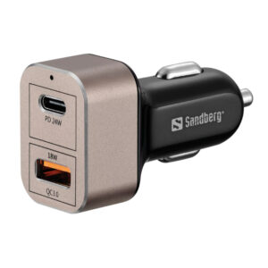 Carregador de Isqueiro Sandberg 1xQC3.0 1xUSBC 24W