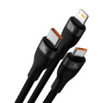 Cabo Baseus OTG Flash USB-A p/ MicroUSB/USB-C/Lightning PD 100W 1.2m Preto