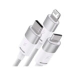 Cabo Baseus OTG StarSpeed USB-A p/ MicroUSB/USB-C/Lightning 1.2m Branco