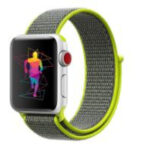 Bracelete Nylon Velcro Swissten para Apple Watch 38-41mm (Verde brilhante)