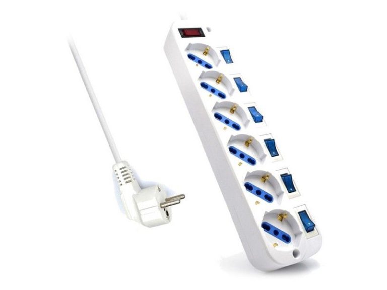 Régua Ewent Ew3932-3m Power Strip 6 Tomadas Schuko 16a com Switch On/Off 3m