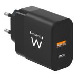 Carregador de Tomada Ewent USB + Type-C 45W Preto