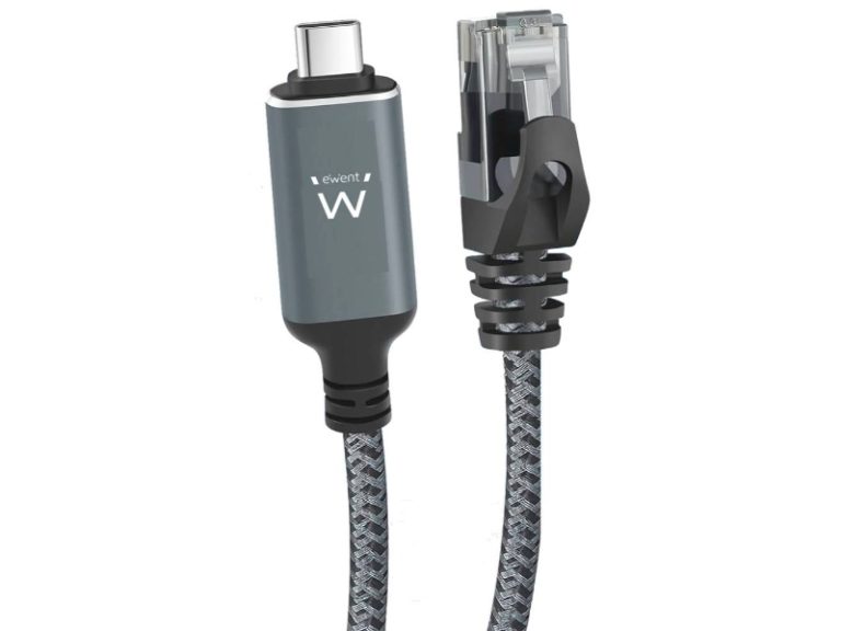 Cabo Adaptador Ewent EC2004 USB-C 3.1 para RJ45 CAT6 FTP 1GB 5m Preto
