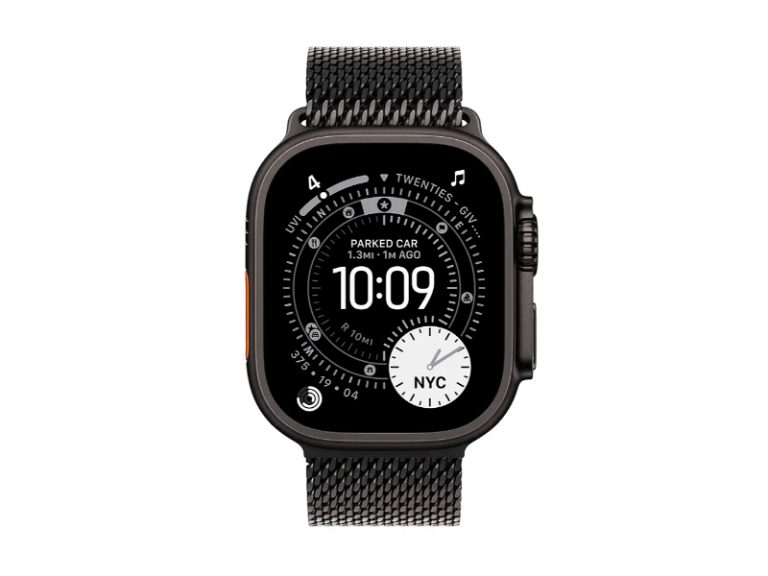 Apple Watch Ultra 3 GPS + Cellular 49mm Titânio Preto c/ Bracelete Loop Milanesa Titânio Preto - S