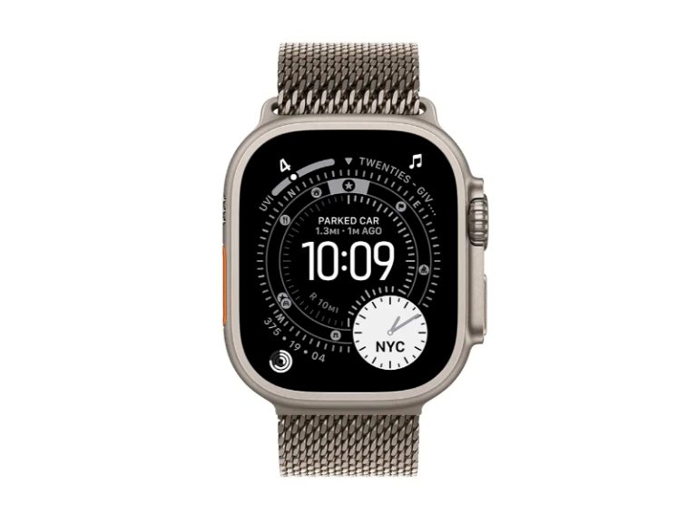 Apple Watch Ultra 3 GPS + Cellular 49mm Titânio Natural c/ Bracelete Loop Milanesa Titânio Natural - S