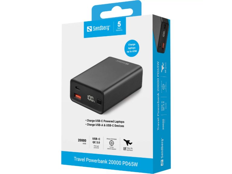 Sandberg Travel Powerbank 20000 PD65W