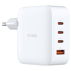 Carregador de Tomada D-Link 3 Portas Type-C + USB DCP-101 GaN 100W Branco