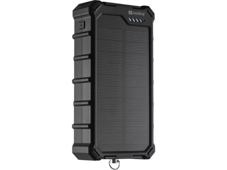 powerbank solar 20000mah 74wh ip65 lampada 200lm 6000k